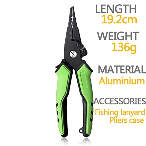 XYXXBB Aluminum Fishing Locking Pliers Self- Locking Aluminium Fishing Cutting Pliers with Rubber Handle Quick Knot Tool (Color : Grun)