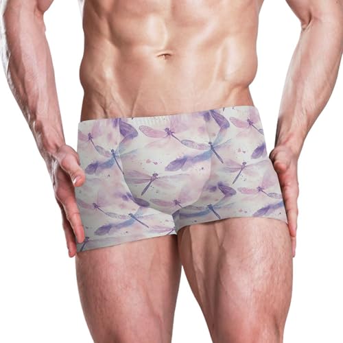 Dragonfly Purple Mens Swim Trunk Swimwear Bathing Suit Swim Brief Square Leg Board Short S B04035292