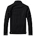 WenVen Men's Casual Outdoor Fashion Coat Classic Twill Cotton (Black, XL)