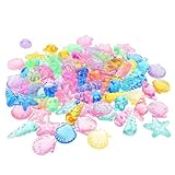 iplusmile アクリル製カラフル海洋生物モデル 水槽 池 卓上装飾用 リアル仕上げの海星 巻貝 貝殻入り テーマパーティー向けプールダイビング