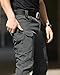 whox Men's Cargo Tactical Pants Work Hiking Trousers Waterproof Lightweight Elastic Waist for Travel with Pockets(No Belt) Dark Grey