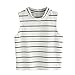 Produktbild Internet Damen Sommer gestreiftes Tank-Top ärmelloses T-Shirt Bluse (L, weiß)