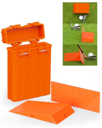 Impact Position Golf Swing Trainer Golf Impact Training Wedge with Removable Guide Wall & Storage Case Golf Swing Training Aid for Ball-First Contact Low Point Control Center Contact & Club Path
