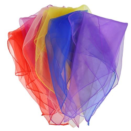 BESPORTBLE 6pack Candy Colored Juggling Scarves for Kids Dance Play Dancing Scarves Bright Colors