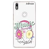dakanna Transparent Hülle für [Bq Aquaris X5 Plus] Flexible Schutzhülle, Design Donut-Helme mit Phrase, Music Changes, Klar TPU Hülle Cover Handyhülle Kompatibel mit Bq Aquaris X5 Plus