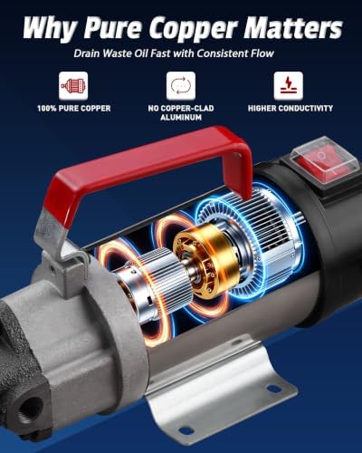 Oil Extractor Pump 12V 100W, Thick Oil Change Pump for Engine Oil, Gear Oil — 사진 5