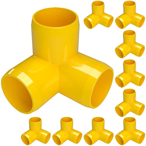 FORMUFIT 1/2” 3-Way Elbow Furniture Grade PVC Fitting in Yellow, Made in USA, UV-Resistant, Impact-Proof, 0.840” Actual Socket Diameter (Pack of 10) FORMUFIT 1/2” 3-Way Elbow Furniture Grade PVC Fitting in Yellow, Made in USA, UV-Resistant, Impact-Proof, 0.840” Actual Socket Diameter (Pack of 10)
