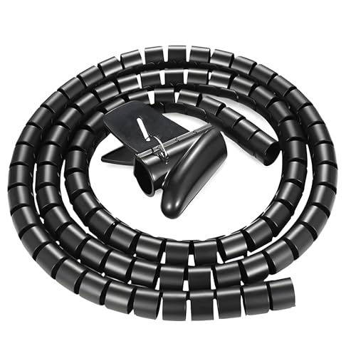 EzySup Tube de rangement de câbles, 16 mm-10 m, manchon de gestion des câbles pour TV, PC, ordinateur, noir