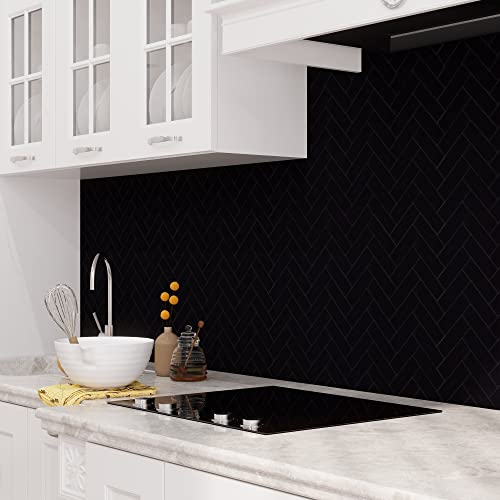 Avant Decor | Stone Composite Small Herringbone Tile | Peel And Stick Kitcyhen Backsplash Tiles | Stick On Wall Tiles | Easy Diy Installation | 5” X 5” | Sample Tile #TOP2