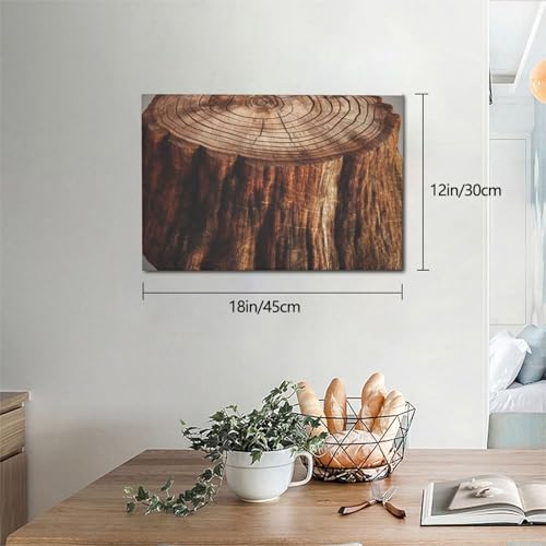 Toile murale souche de chêne 30x45 cm de style moderne pour salon