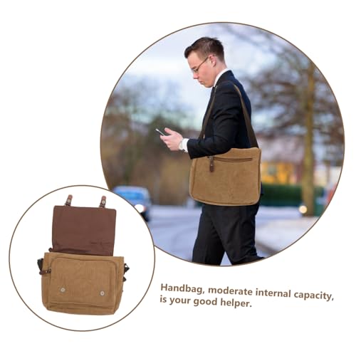 HOMSFOU Mens Satchel School Bag Canvas Messenger Bag Crossbody Book Fashionable and Practical Lightweight and Shoulder Strap4