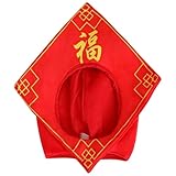 [Lurrose] 中国旧正月用3D福字ヘッドバンド 文化的写真撮影小道具 春節パーティー向け伝統的なお祝い帽子