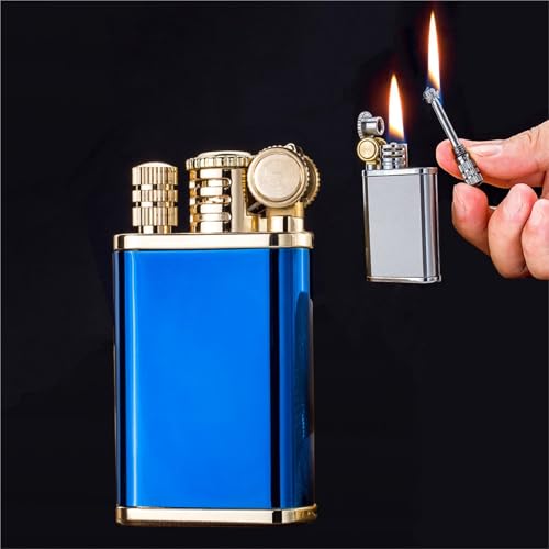 Accendino a cherosene vintage, accendino 2 in 1, accensione a fiammifero permanente e accensione a mola, accendino da trincea alla moda, accendino a cherosene ricaricabile, accendino a fiammifero impe