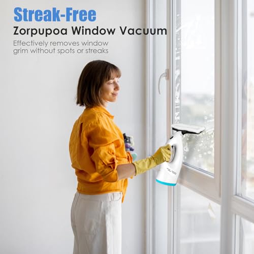 Image of Window Vacuum Squeegee, Rechargeable Window Vac, 4 in 1 Cordless Window Vacuum Cleaner, Electric Window Cleaning Tool for Windows, Shower Doors, Mirrors, Tiles, Water Tank
