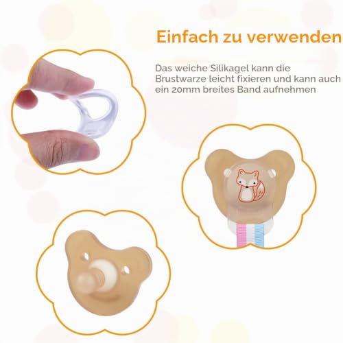 Vicloon Silikonring für Schnullerkette, 12 Stück Baby Silikonring Schnullerhalter Baby Ring Adapter… – Ansicht 3