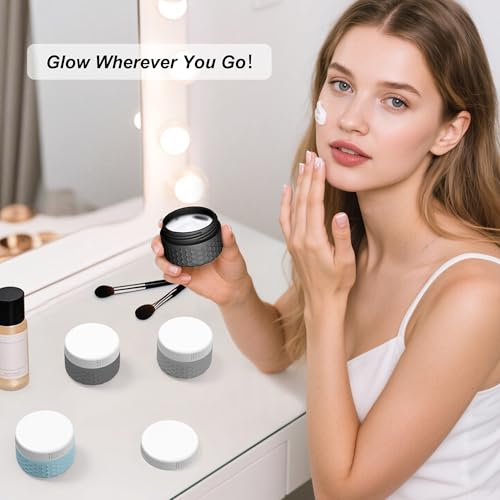 Travel Containers for Toiletries, Portable Size Containers, TSA Approved Travel Size Toiletries, Silicone Cream Jars, Leak-proof Skincare Essentials for Cream lotions (Dark Gray)3