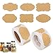600Pcs Etiquetas de Papel kraft Autoadhesivas, Pegatinas de Tarros, Pegatina de Regalo, Pegatina para Hornear, para Carpetas, Botellas, Cajas de Regalo, Latas y Manualidades