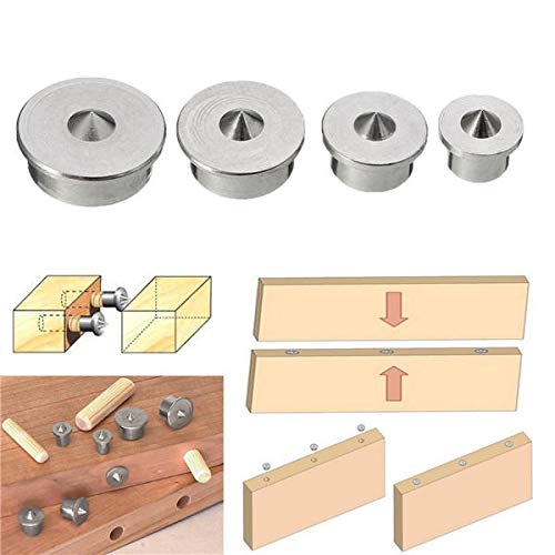 KKY 4Pcs Dowel Tenon Center Points Pins Set Dowel Joint Alignment Tool