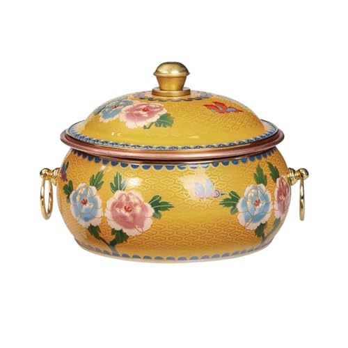 Olla para hotpot de cobre amarillo 14x15.5 cm