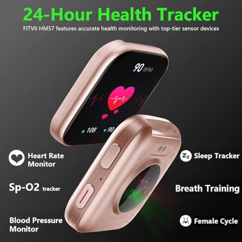 Image of FITVII Health & Fitness Tracker (Answer /Make Calls), Smart Watch with 24 /7 Heart Rate and Blood Pressure, Sleep Tracking, Blood Oxygen Monitor, 120+ Sport Modes Activity Tracker for Women Men
