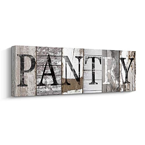 Pinetree Art Pantry Sign Kitchen Decor Canvas Prints Decorative Signs (With Solid Wood Inner Frame) (Pantry, 6 x 17 inch)