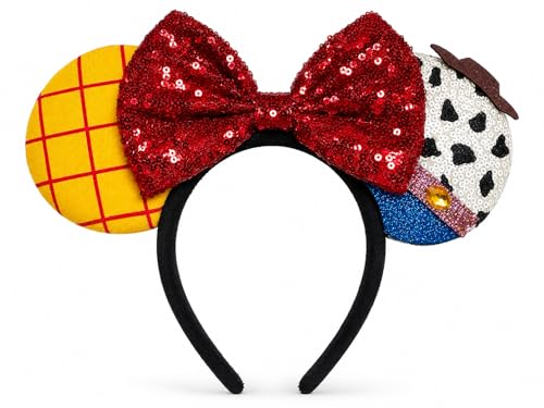 YUNISS Handmade Sparkly Mouse Ears Headband for Adults & Kids | Upgraded Wide Band |Velvet Non-Slip Band All-Day Comfort (JX-hat one size)