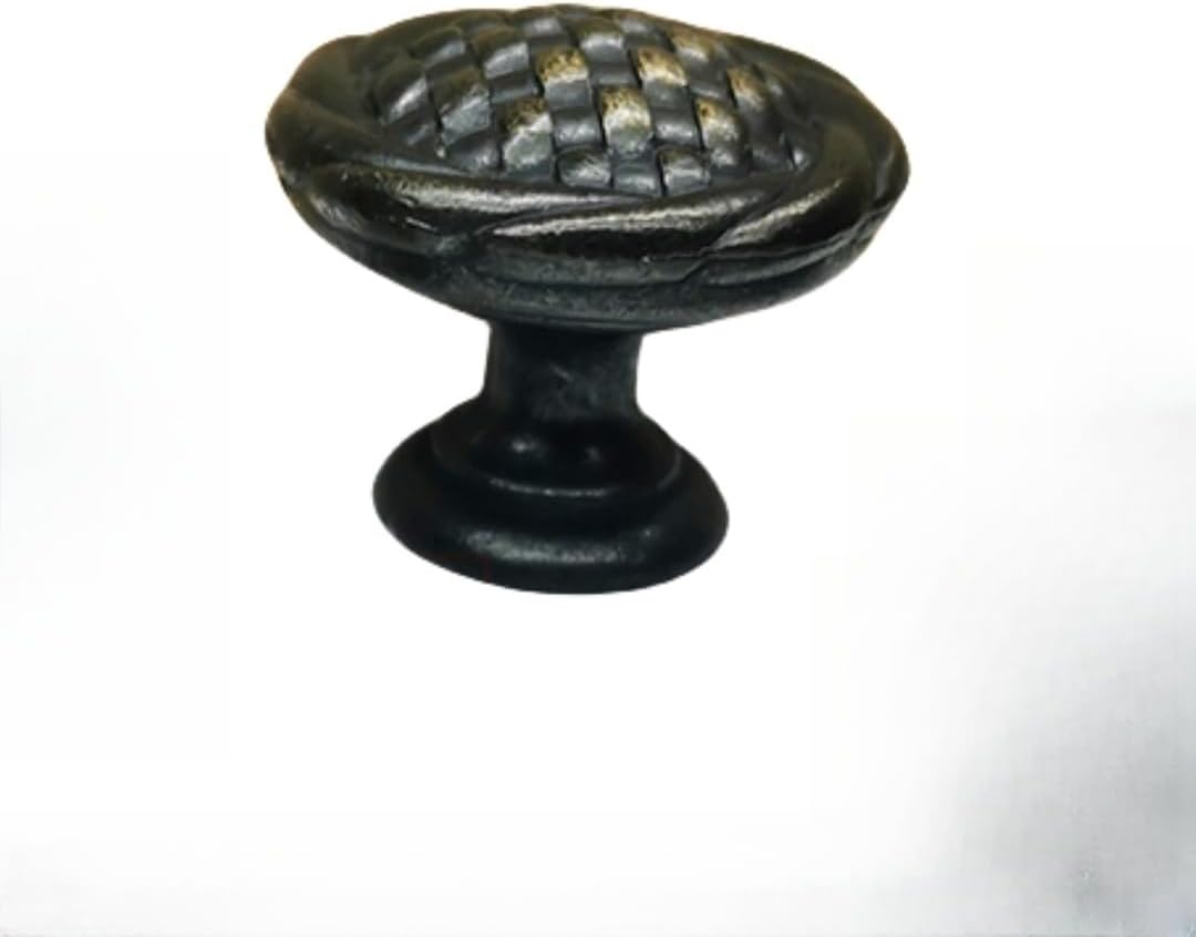 1.5" (37mm) Dia Rustic Knob Vintage Flower Basket Grid Drawer Knob Antique Black Drawer Pull Dresser Pull Cabinet Knob Kitchen Door Knob Hardware (10)
