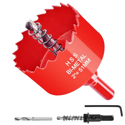 2 51mm HSS Bi-Metal Hole Cutter with Pilot Drill Bit Hole Saw for Wood Plastic Drywall Metal Sheet