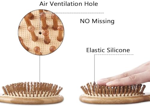 Image of Mart Wooden hair brush for Women & Men - Bamboo wooden Paddle hair brush for men women Curly hair - Bamboo Wooden brush for hair growth with flat paddle brush comb