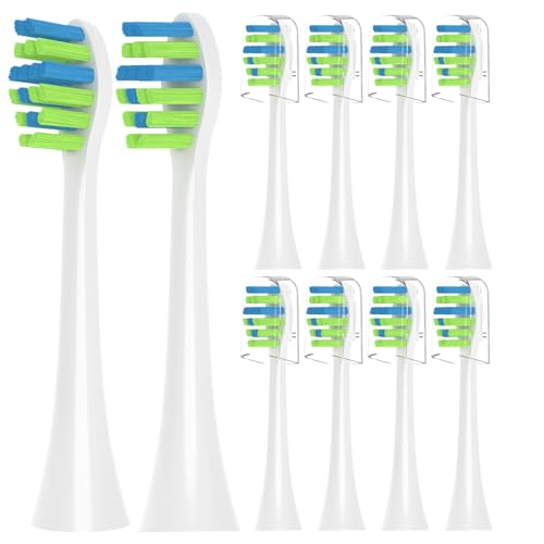 10 Pack Replacement Heads Only Compatible with 7AM2M AM100 AM105 AM111 Electric Toothbrush Medium Bristles Brush Head White