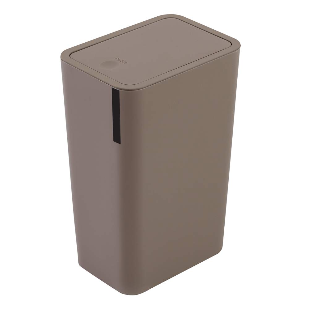 Pattumiera Bagno 8 Litri Coperchio Push 15.5x22xh.33 cm Plastica Tortora