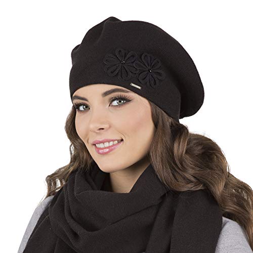 Béret féminin automne hiver en laine douce sans serrer la tête 7007