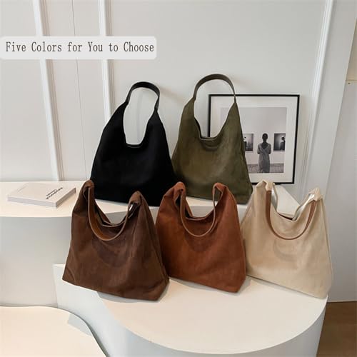 Brown Suede Tote Bag - Women's Shoulder Bag with Suede Tote Option4