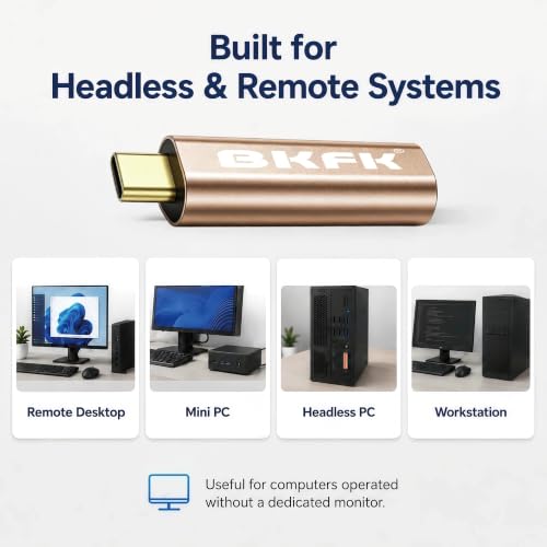 Image of 4K hdmi Dummy Plug - Display to hdmi Adapter, Luna Display Virtual Window for Home-edid Emulator-Dummy, displayport Headless dummie dongle120Hz (Type-C-JIN)