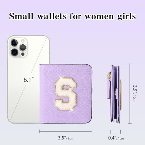 Image of RNIEGA Initial Wallet Women Small Teen Girl Gifts Trendy Stuff Girls Wallets Personalized Christmas Birthday Gift for Women Friends Daughter Granddaughter 6 7 8 9 10 11 12 13 Year Old Purple S