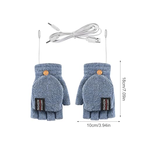 Guantes térmicos sin dedos mujer calentadores manos USB 5