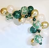 45pcs DIY Balloons Garland with Chrome Metallic Gold Balooon Pearl White Balloon Perfect for Summer Birthday Tropical Jungle Safari Theme Decorations Baby Shower Party Decorations