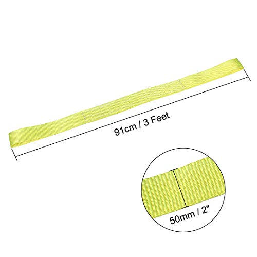 uxcell Lifting Web Strap 2" x 3', 4400lbs Capacity, Eye to Eye for Moving Towing Hoisting Work Gear