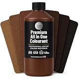 Tintura per pelle marrone | Riparazione vernice per divani, mobili, sedili auto, borse, scarpe, colorante autosigillante per pelle tutto in uno (marrone nocciola, 250 ml)