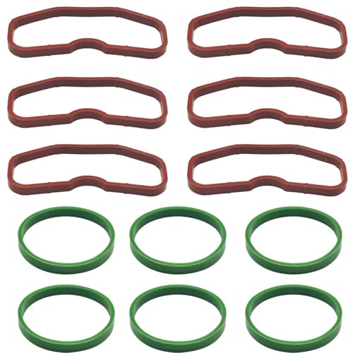 Image of 079129717B Upper Lower Intake Manifold Gaskets Compatible with Audi S4 S5 A6 A7 A8 Q5 Q7 SQ5 2009-2019, Replaces 079129717D, 12Pcs