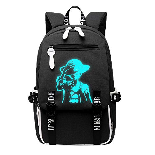 One Piece Mochila Casual Luminosa Moda Mochilas Escolares Bolsa de Viaje de Senderismo