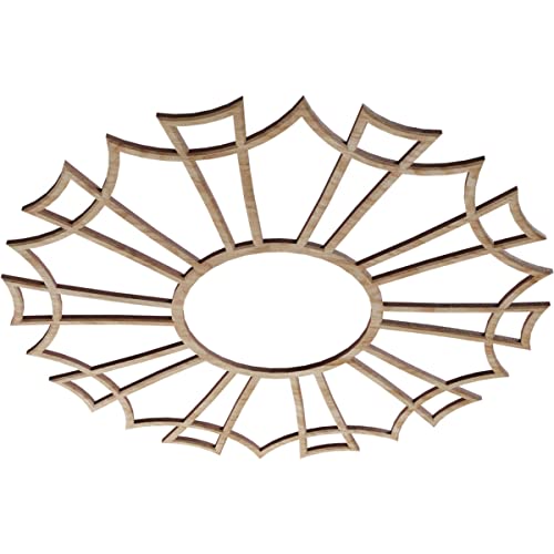 Image of Ekena Millwork 20 inchOD x 7 inchID x 1 /4 inchT Augustus Wood Fretwork Pierced Ceiling Medallion, Red Oak