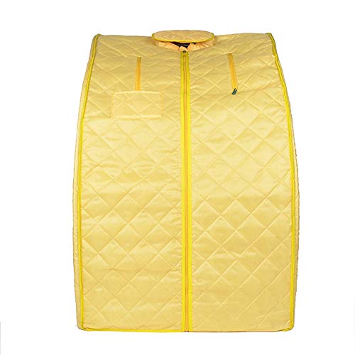 ZFF Foldable Steam Sauna Box Sets, Portable Personal Treatment Steam Sauna SPA Slimming Detoxies Weight Loss Family Indoor (Color : Yellow)
