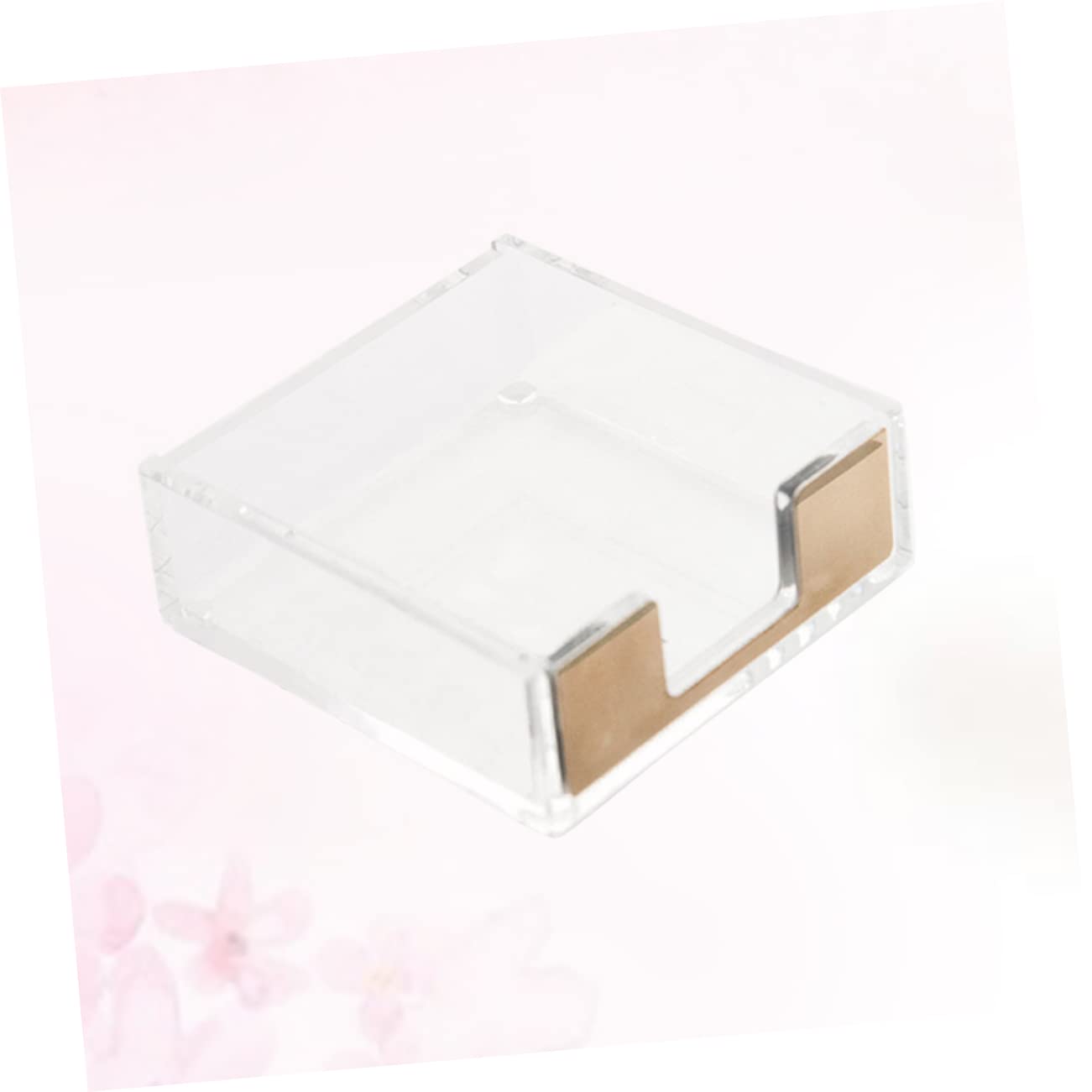 Angoily Elegant Golden Acrylic Memo Holder for Self Stick Notes Compact Desktop Note Dispenser for Home Office and School Scratch Resistant Design Easy to Clean and Carry