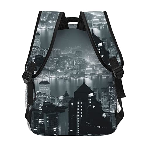 Grand sac à dos décontracté noir taille unique avec compartiment ordinateur