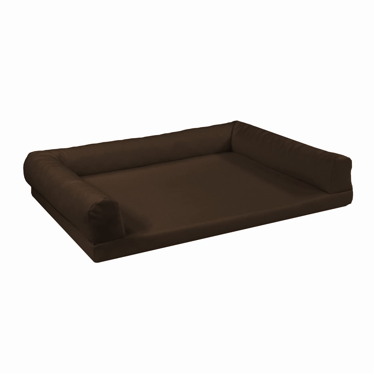 Juelle Orthopädisches Hundebett aus Kunstleder, Hundesofa mit Orthopädischer Hundematratze, Abnehmbarer Hülle, Maschinenwaschbar Lord L-XXL (120x90cm, Dunkelbraun)