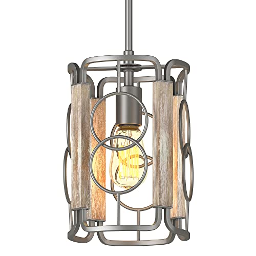 Inlight 8" Modern Farmhouse 1-Light Pendant for Kitchen Island, Open