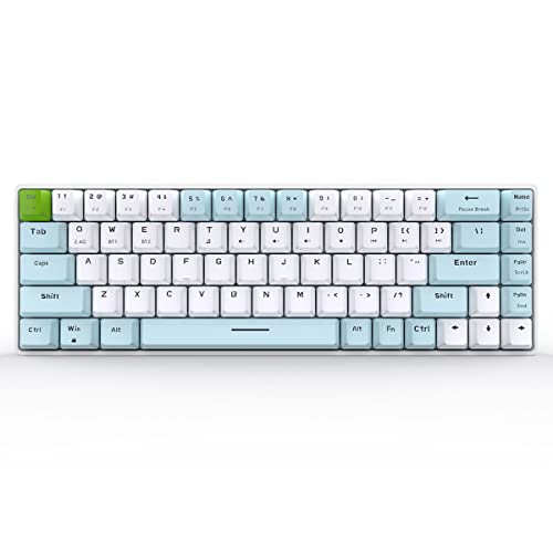 Image of Qisan Mechanical Gaming Keyboard Dual Mode 2.4G /BT Wireless Keyboard with Red Switch Mini Design (60% Keyboard) 68 Keys Computer Keyboard US Layout | Gaming Pc | Wireless Gaming Keyboard
