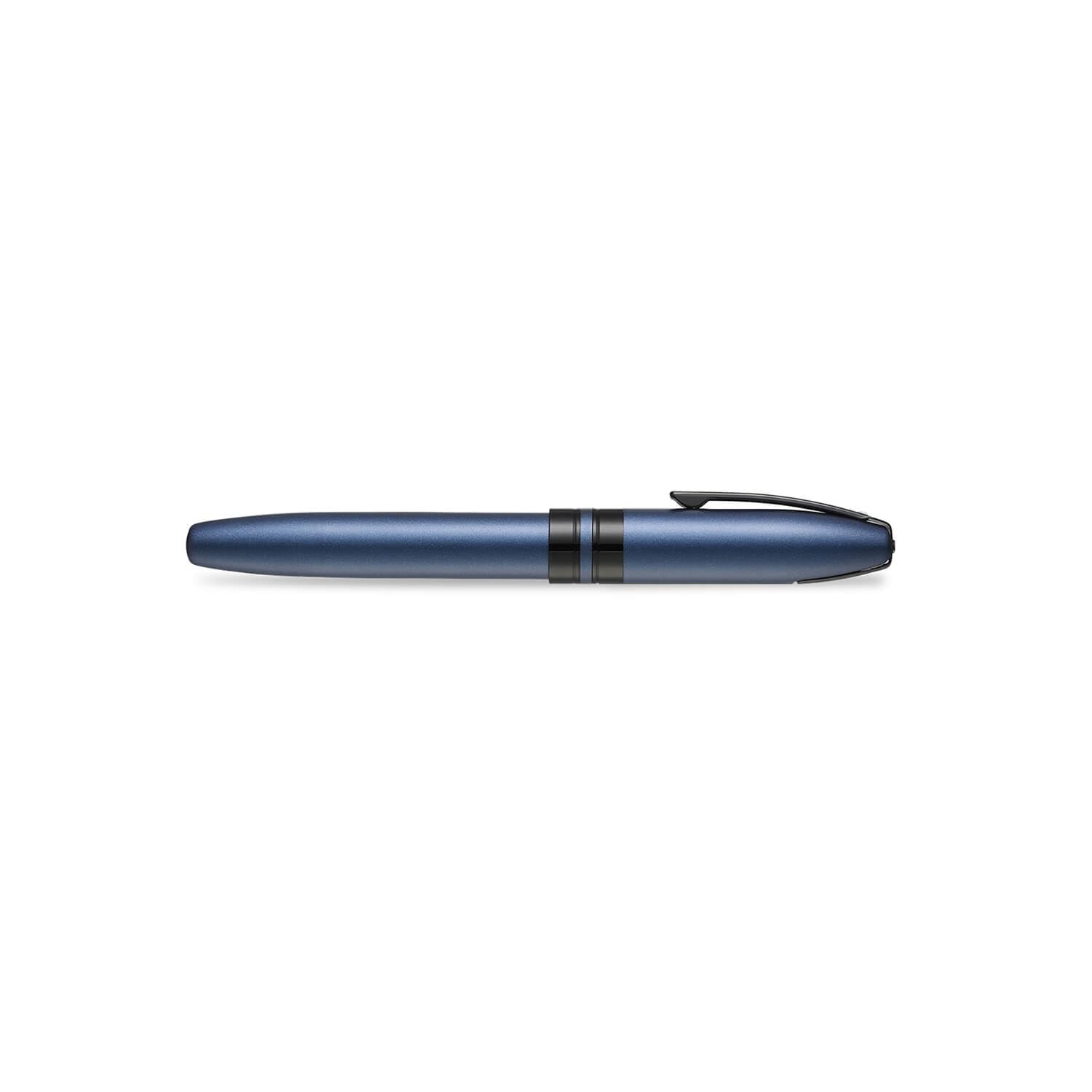 Sheaffer Icon - Penna a sfera con finitura metallica blu e accessori in PVD nero lucido, E1911051