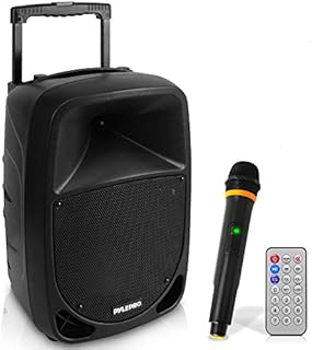 Pyle 1000W Portable Bluetooth PA Speaker - 10'' Karaoke Speaker System with UHF Wireless Microphone, Remote Control & Built-in Rechargeable Battery, MP3/USB/SD, LED Battery Indicator Lights - PSBT105A